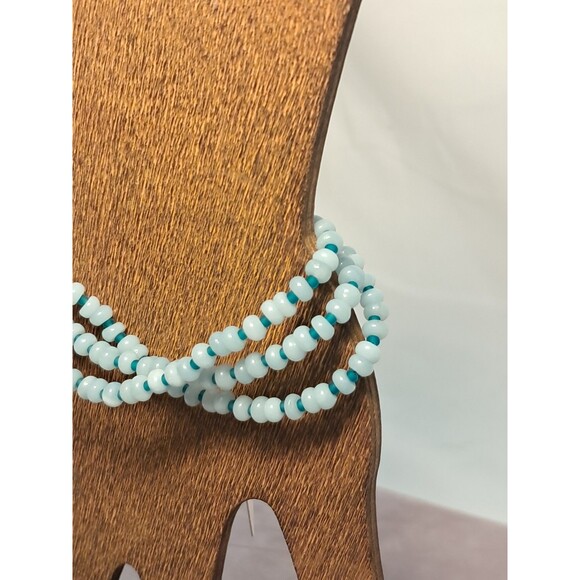 Peyote Bird 3 Strand Blue Peruvian Opal Rondelle Gemstones 7.5" Bracelet NWT - Picture 4 of 9